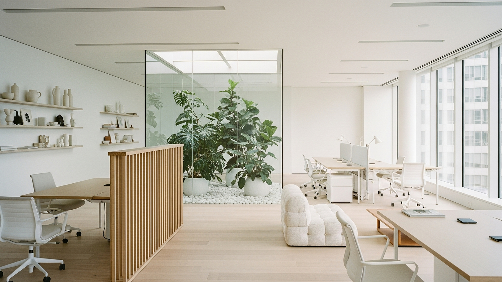 Commercial interior design workspace
