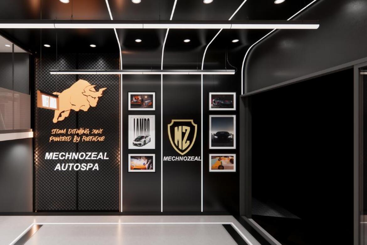 Mechnozeal interior service area 3D render by Line and Space